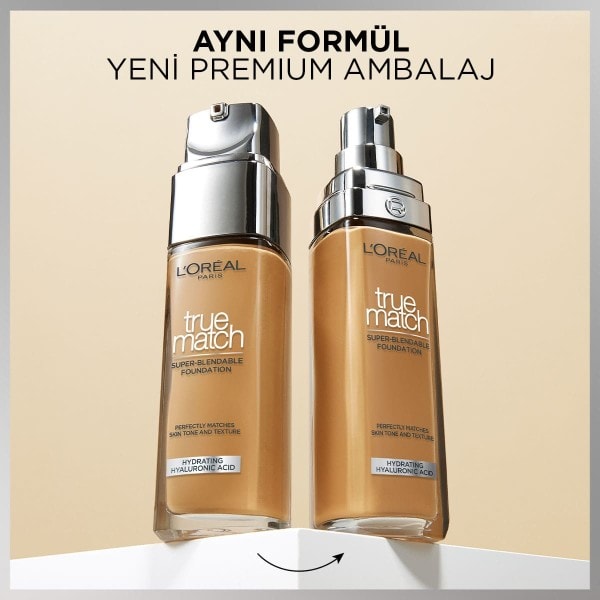 L'Oréal Paris True Match Bakım Yapan Fondöten - 3W Sıcak Alt Ton