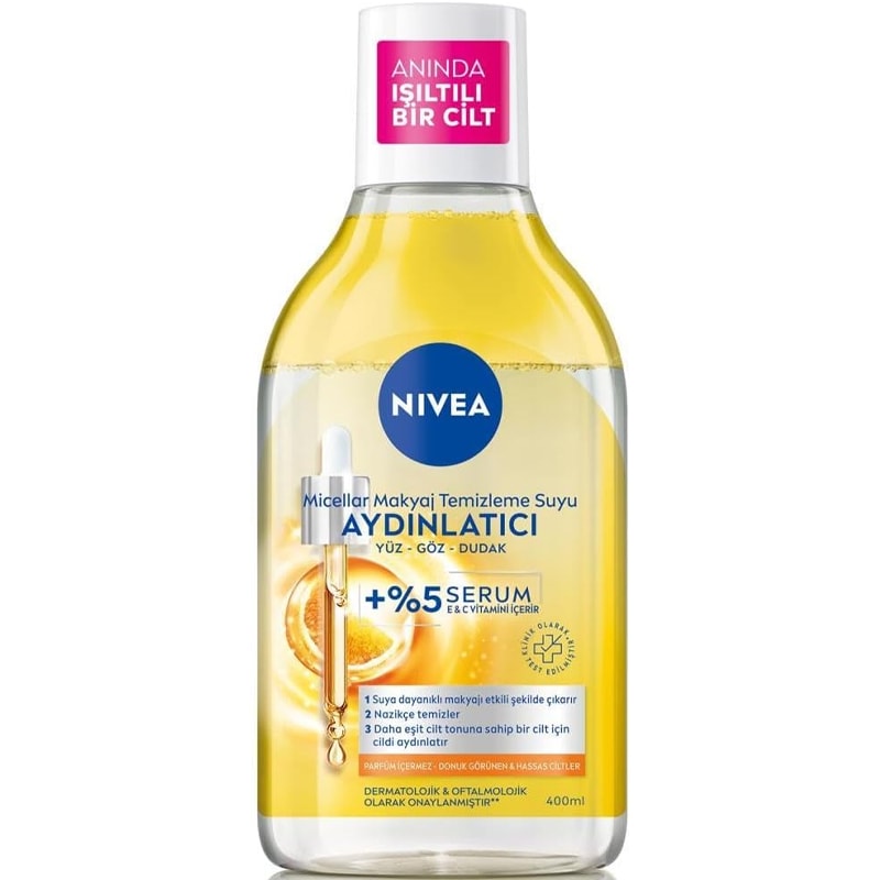 Nivea Yüz Bakım Serum İçeren Micellar Makyaj Temizleme Suyu Aydınlatıcı 400 ml