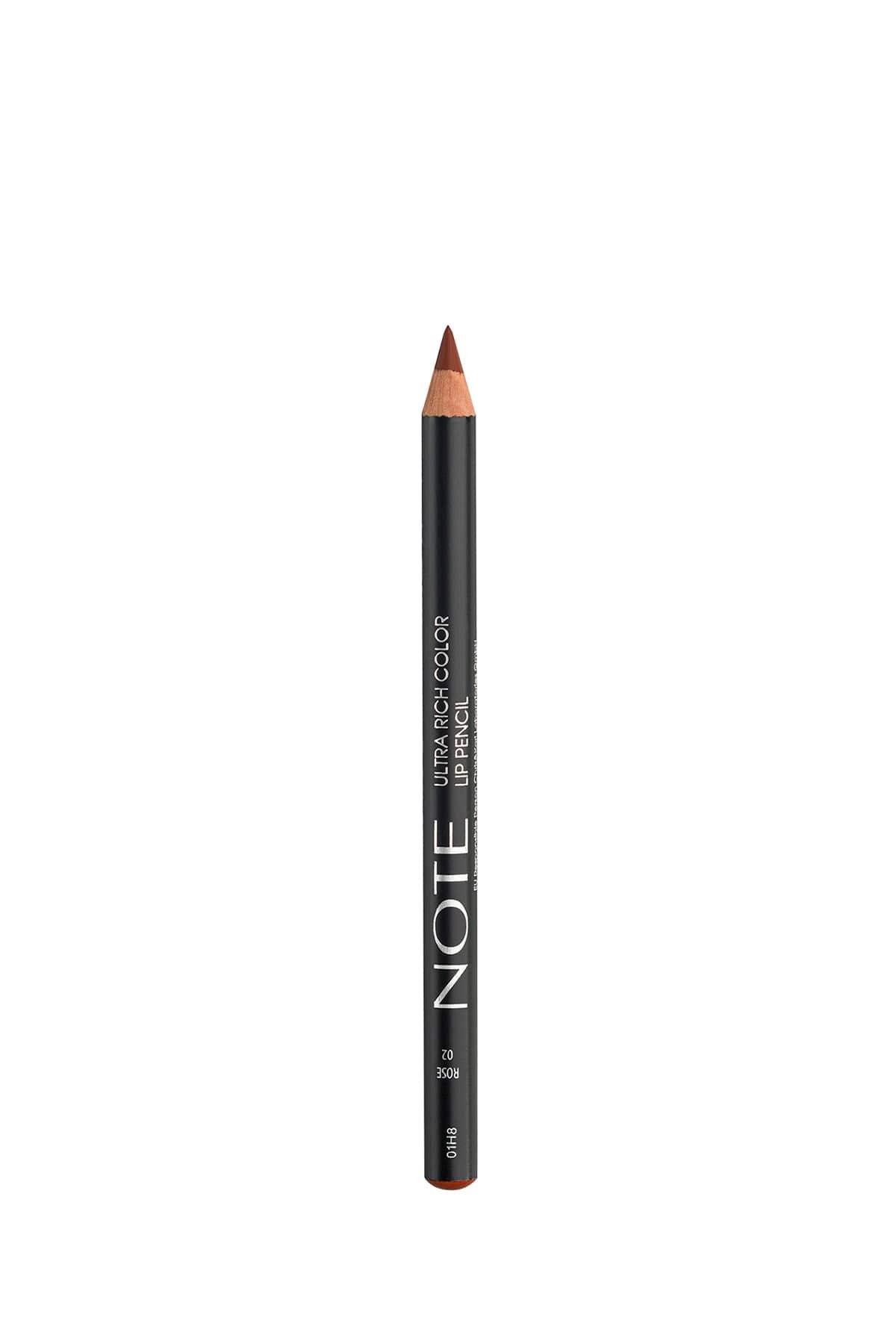 Note Ultra Rich Color Lip Pencil 02 Rose Dudak Kalemi - Kahverengi