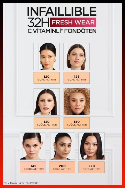 L'Oréal Paris Infaillible 32H Fresh Wear C Vitaminli Fondöten - 220 Sand