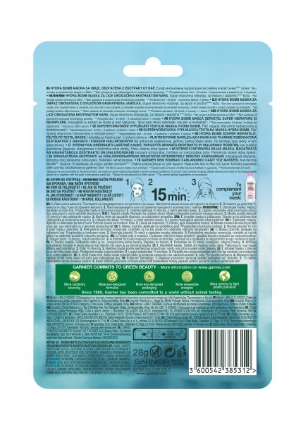 Garnier Nem Bombası Canlandırıcı Kağıt Yüz Maskesi