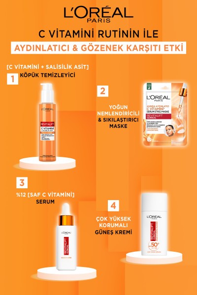 L'Oréal Paris Revitalift Clinical [C vitamini + Salisilik Asit] Gözenek Karşıtı, Aydınlatıcı Temizleme Jeli