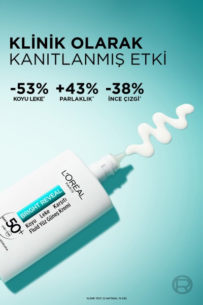 L'Oréal Paris Bright Reveal Spf 50+ Koyu Leke Karşıtı Fluid Günlük Yüz Güneş Kremi 50ml