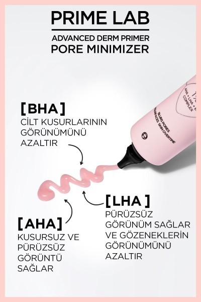 L'Oréal Paris Prime Lab Pore Minimizer Gözenek Küçültücü AHA ve BHA İçeren Primer