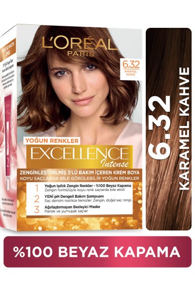 L'Oréal Paris Excellence Intense Saç Boyası - 6.32 Karamel Kahve