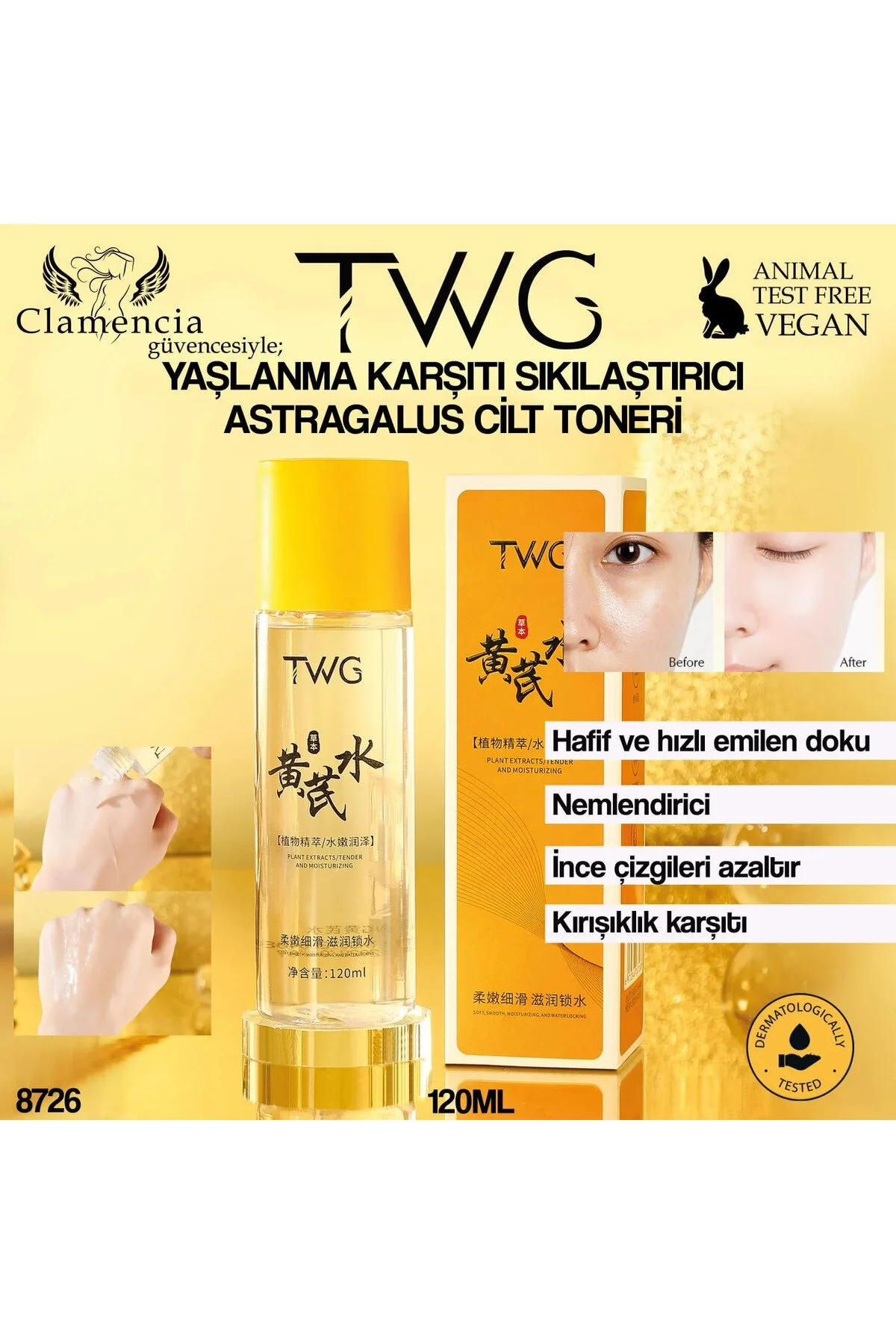 Yaşlanma Karşıtı Cilt Sıkılaştırıcı Astralagus Cilt Toneri 120ml