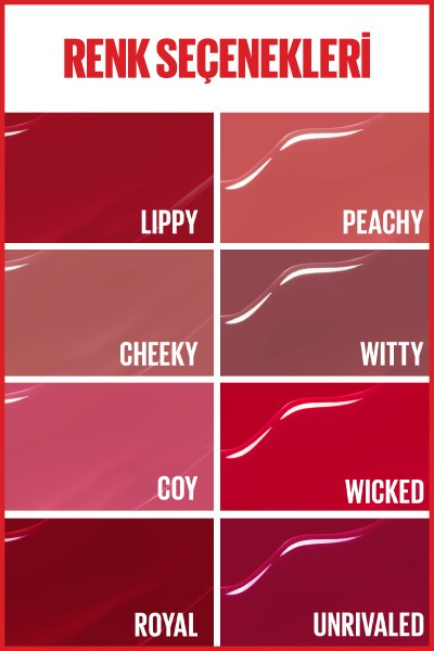 Maybelline New York Super Stay Vinyl Ink Uzun Süre Kalıcı Likit Parlak Ruj 100 Charmed