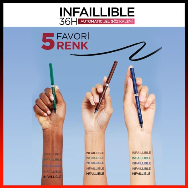 L'Oréal Paris Infaillible Automatic Jel Göz Kalemi - Mat Siyah
