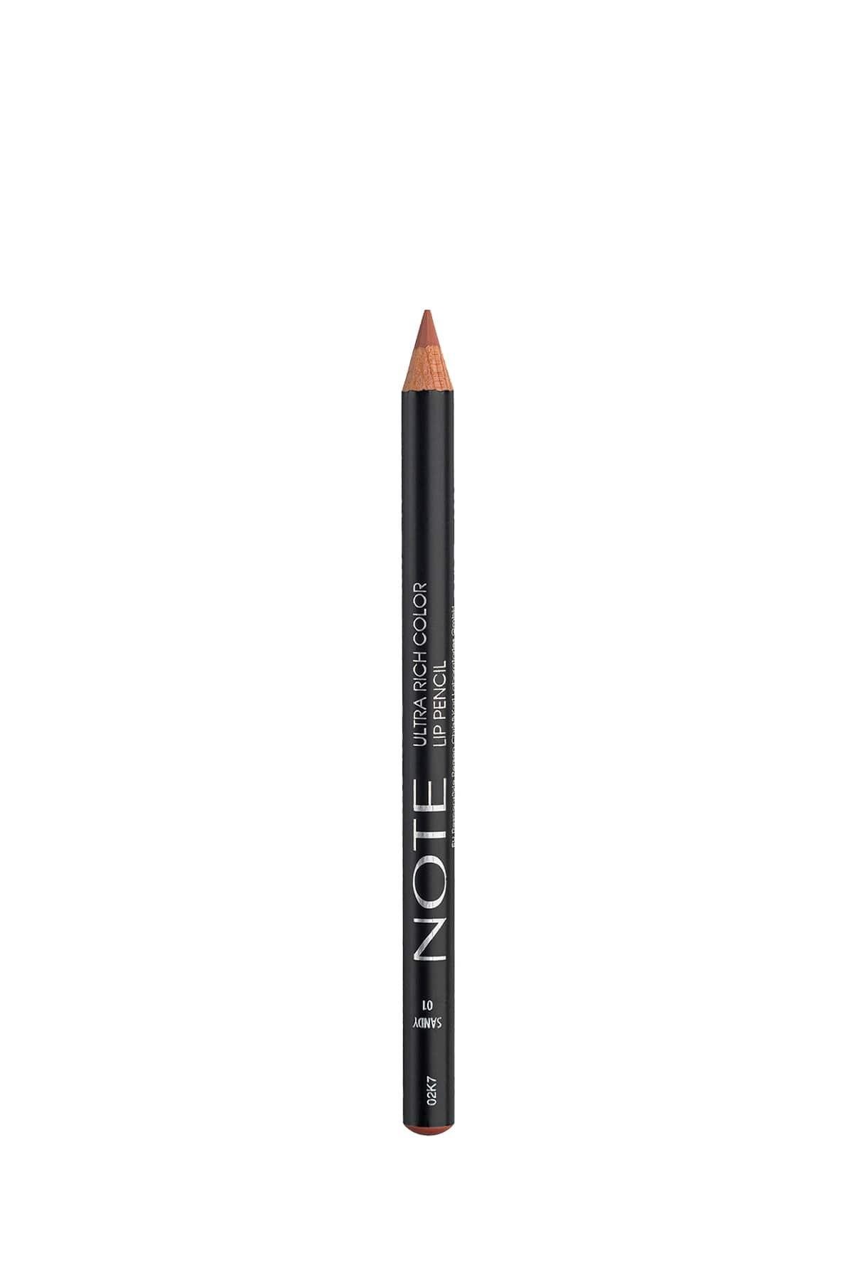 Note Ultra Rich Color Lip Pencil 01 Sandy Dudak Kalemi - Nude