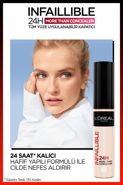 L'Oréal Paris Infaillible 24H Tüm Yüze Uygulanabilir Kapatıcı - 322 Ivory