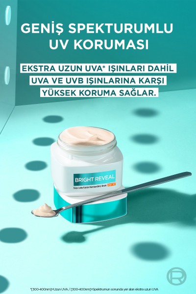 L'Oréal Paris Bright Reveal Koyu Leke Karşıtı, Cilt Tonu Eşitleyici Spf50 Nemlendirici Krem Niasinamid 50ml