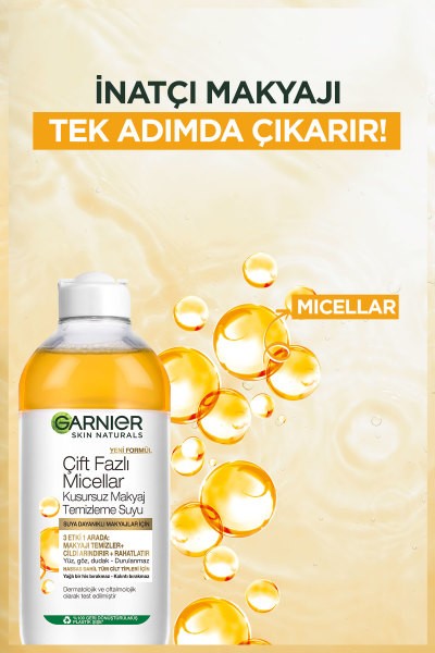 Garnier Çift Fazlı Micellar Kusursuz Makyaj Temizleme Suyu 400ML