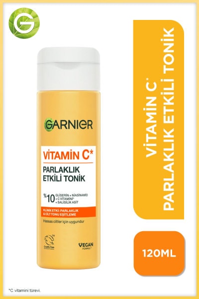 Garnier Vitamin C Parlaklık Etkili Tonik // Gliserin, Niasinamid, Salisilik Asit 120 ML