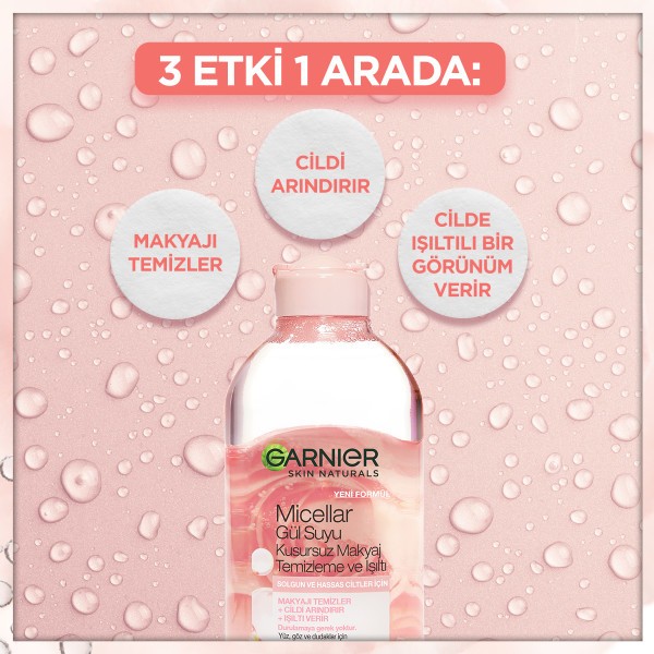 Garnier Micellar Gül Suyu Kusursuz Makyaj Temizleme & Işıltı 400ML