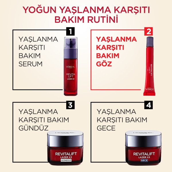 L'Oréal Paris Revitalift Lazer X3 Yaşlanma Karşıtı Göz Bakım Kremi