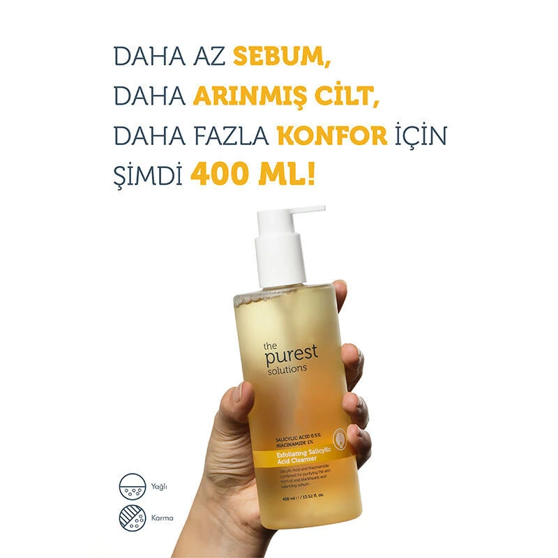 The Purest Solutions Exfoliating Salicylic Acid Cleanser 0,5% Salicylic Acid, 1%Niacinamide 400 ml