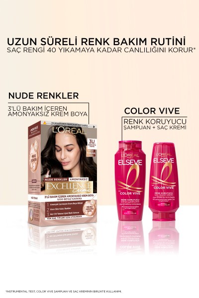 L’Oréal Paris Excellence Creme Nude Renkler Saç Boyası – 6U Nude Koyu Kumral