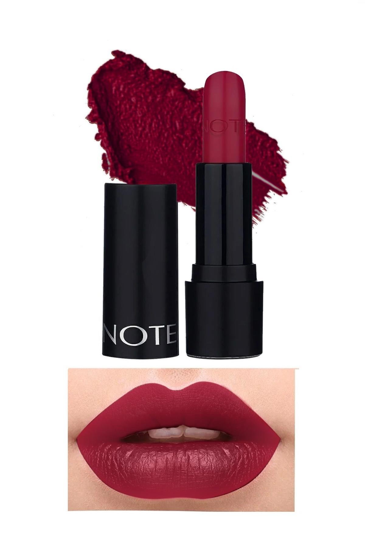 Note Deep Impact Lipstick 14 Warm Cherry Kremsi Dokulu Yarı Parlak Ruj - Kırmızı