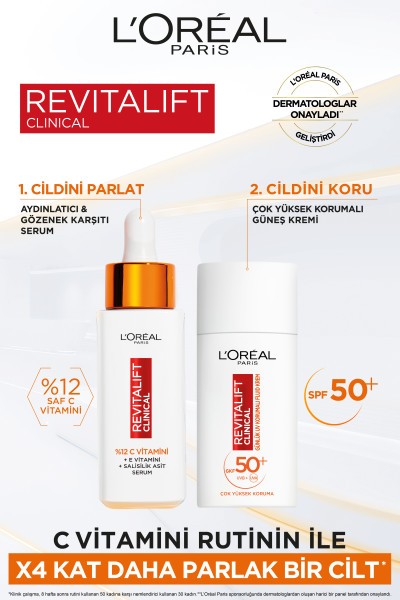 L'Oréal Paris Revitalift Clinical %12 Saf C Vitamini Aydınlatıcı, Ton Eşitleyici, Gözenek Karşıtı Serum 30 ml