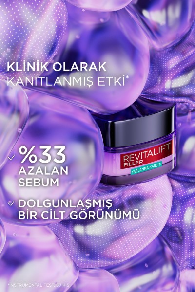 L'Oréal Paris Revitalift Filler Yağlanma Karşıtı Su Bazlı Nemlendirici Jel Krem - Salisilik Asit & Hyaluronik Asit