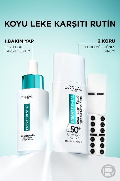 L'Oréal Paris Bright Reveal Spf 50+ Koyu Leke Karşıtı Fluid Günlük Yüz Güneş Kremi 50ml