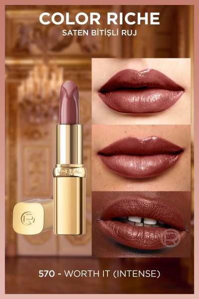L'Oréal Paris Color Riche Saten Bitişli Ruj - 570 Worth It (Intense)