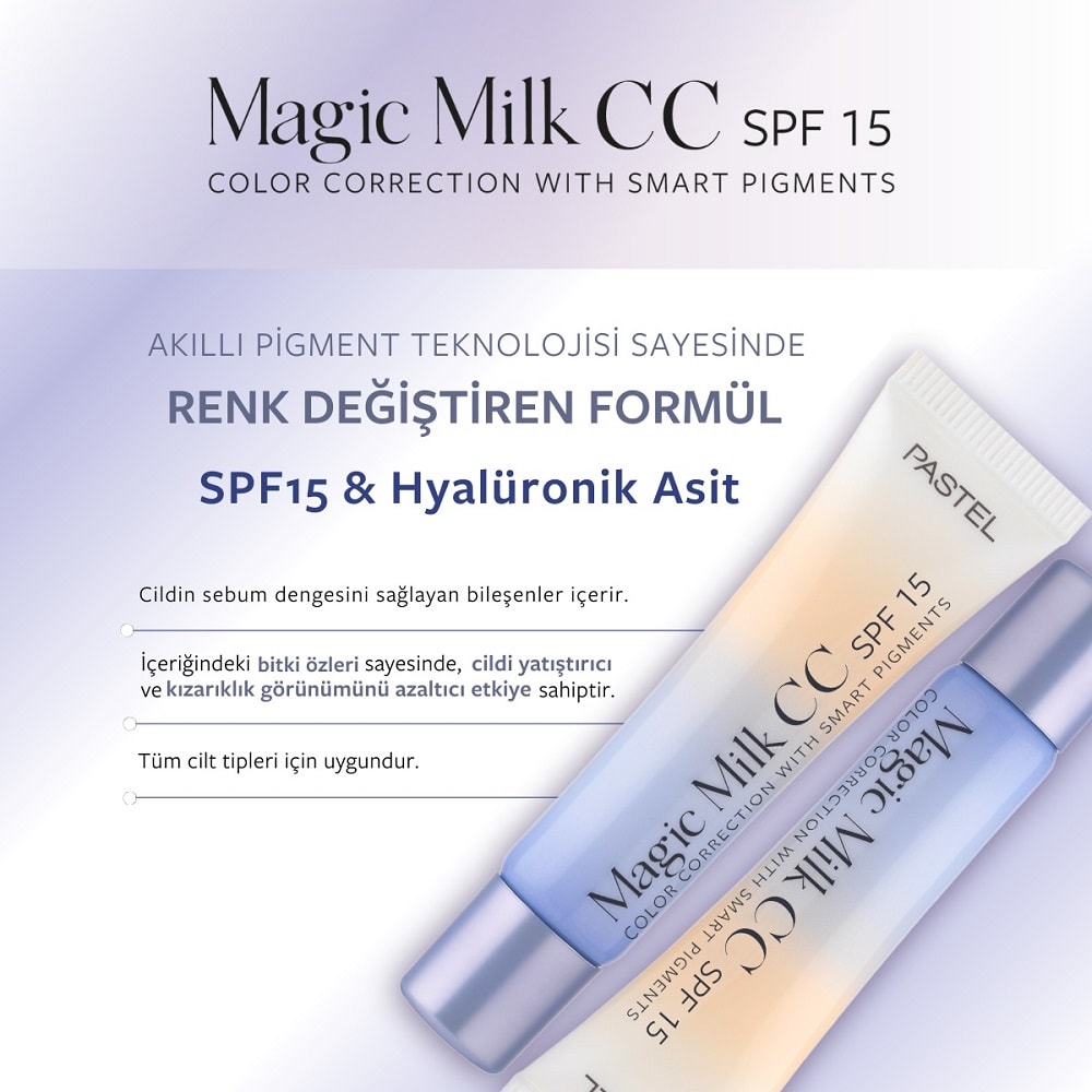 Pastel Magic Milk CC SPF 15 - Cilt Tonu Eşitleyici SPF 15 CC Krem 51 Medium Deep