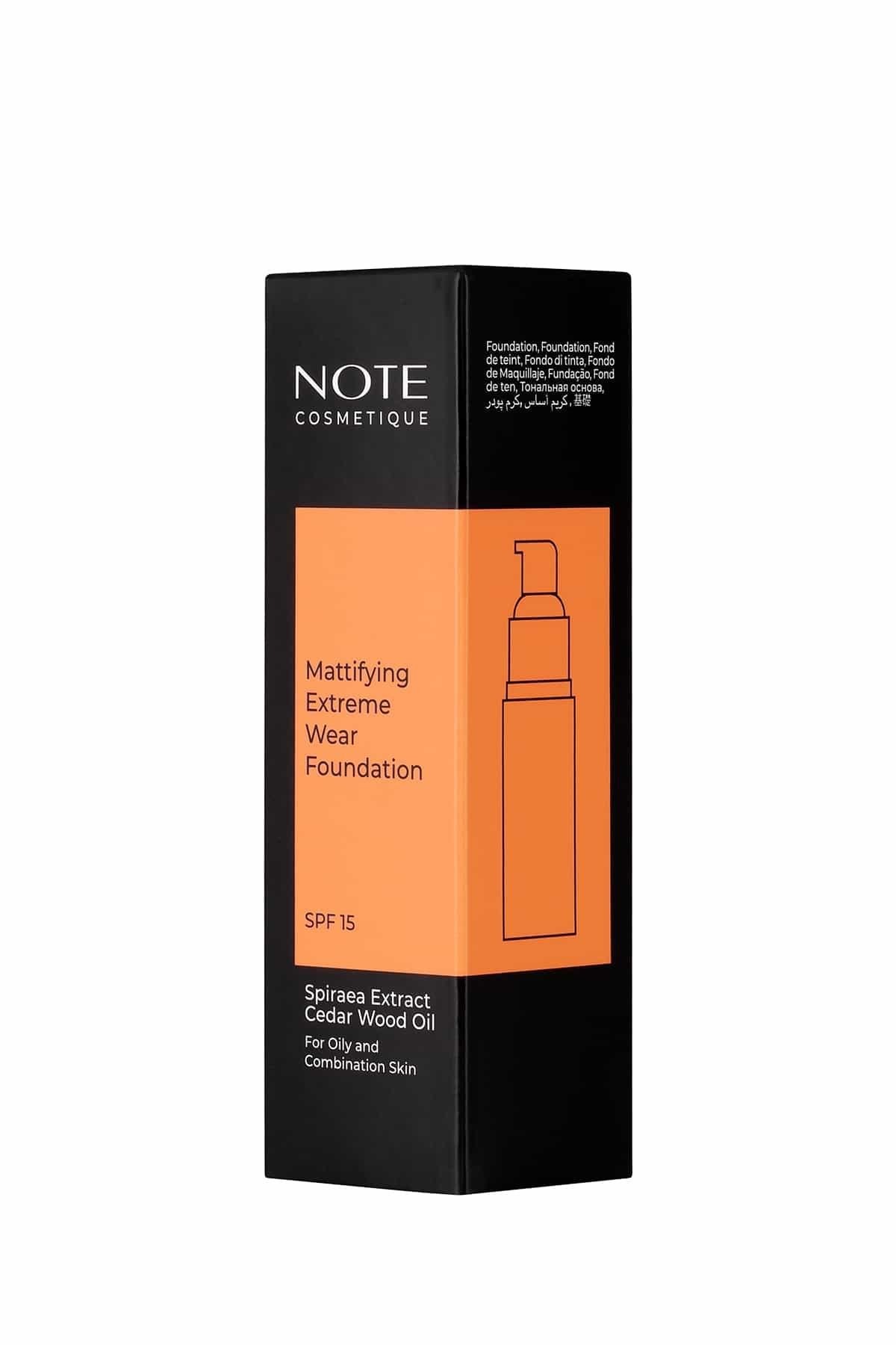 Note Mattifying Extreme Wear 02 Natural Beige Mat Bitişli SPF 15 Kapatıcı Fondöten