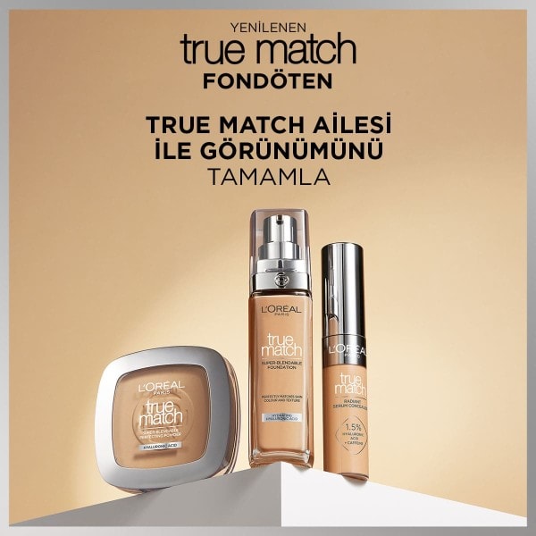 L'Oréal Paris True Match Bakım Yapan Fondöten - 3W Sıcak Alt Ton
