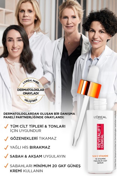 L'Oréal Paris Revitalift Clinical %12 Saf C Vitamini Aydınlatıcı, Ton Eşitleyici, Gözenek Karşıtı Serum 30 ml