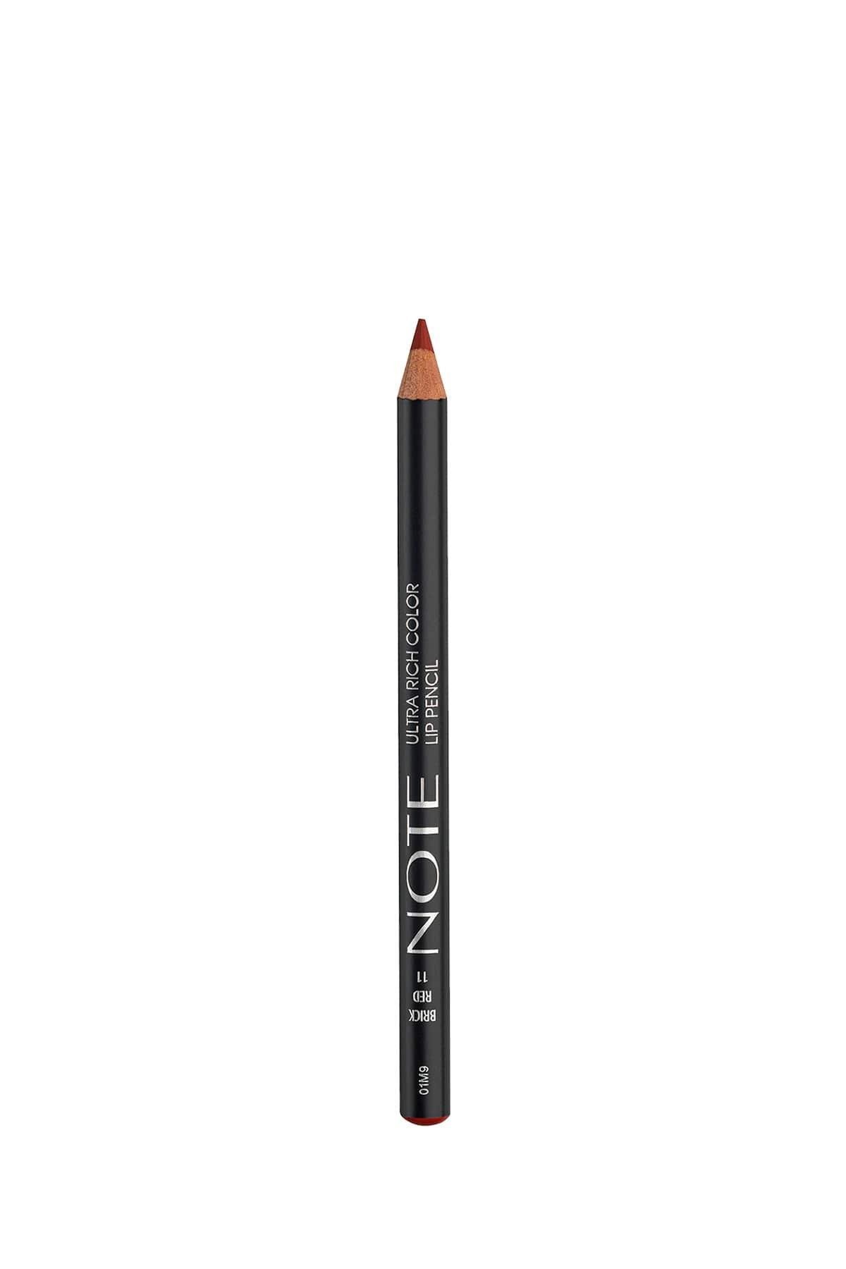 Note Ultra Rich Color Lip Pencil 11 Brick Red Dudak Kalemi - Kırmızı