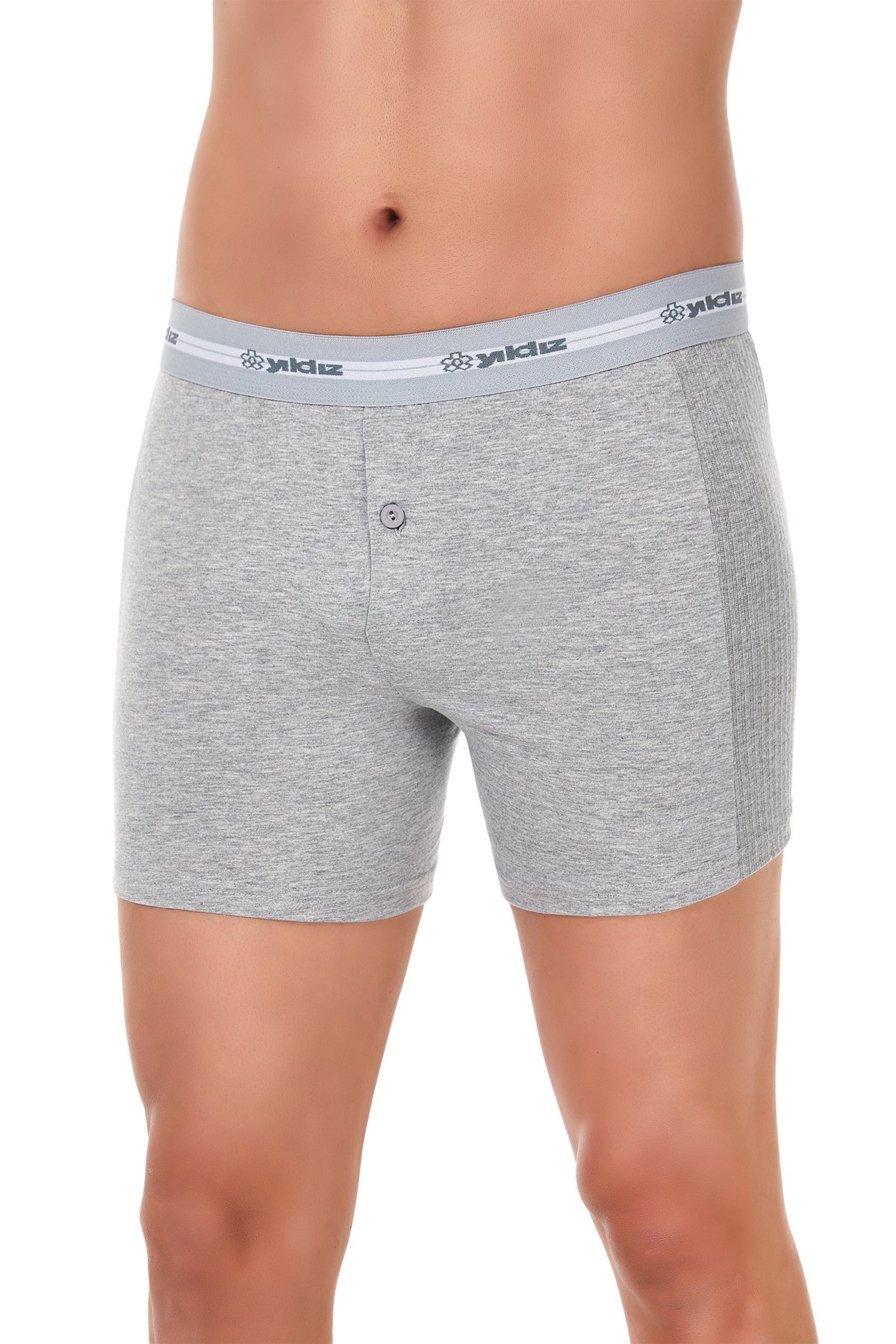 Erkek Gri 3'lü Paket Uzun Likralı Boxer