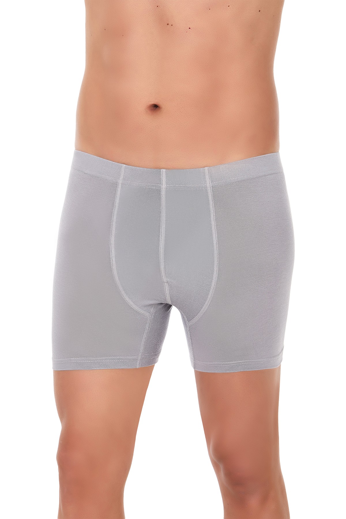 Erkek Gri 3'lü Paket Bambu Boxer