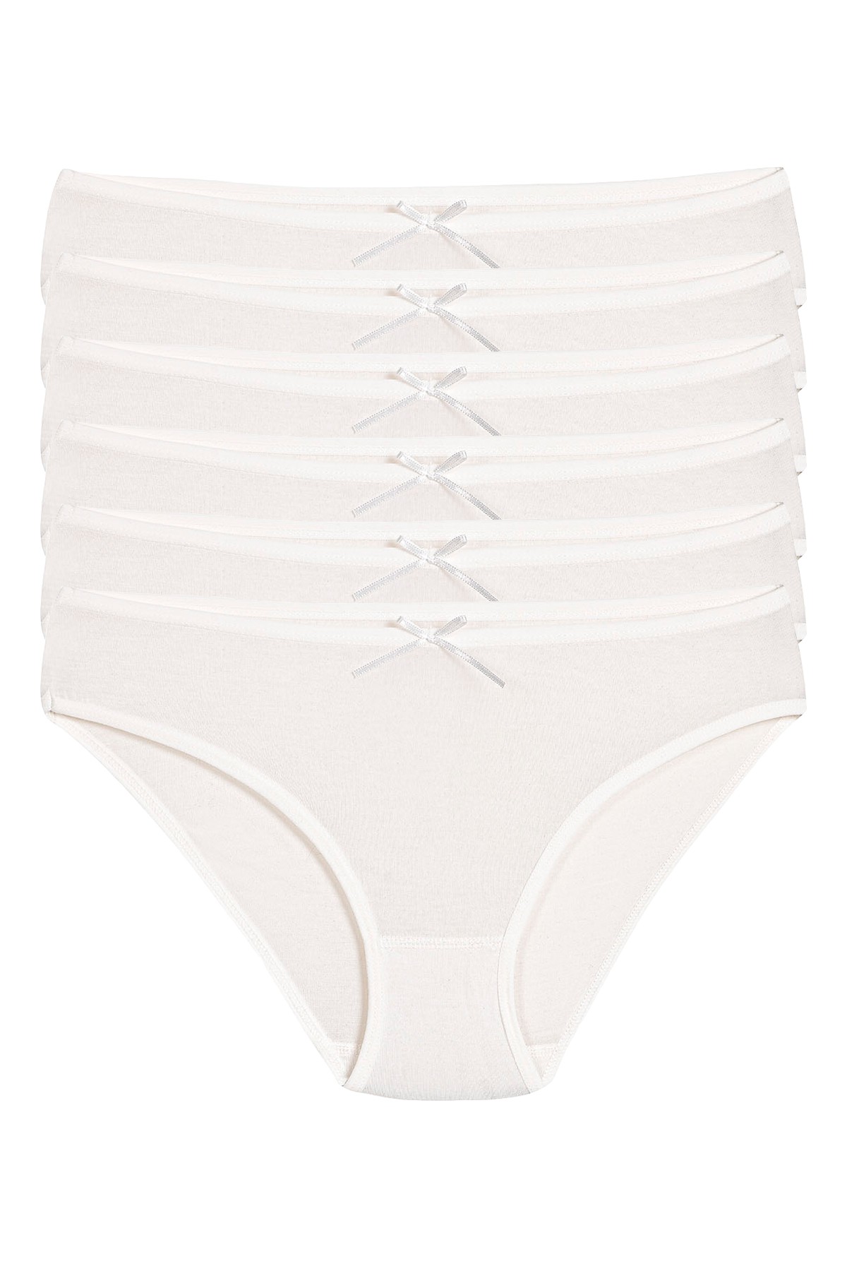 Kadın Ekru 6'lı Paket Bambu Bikini Külot