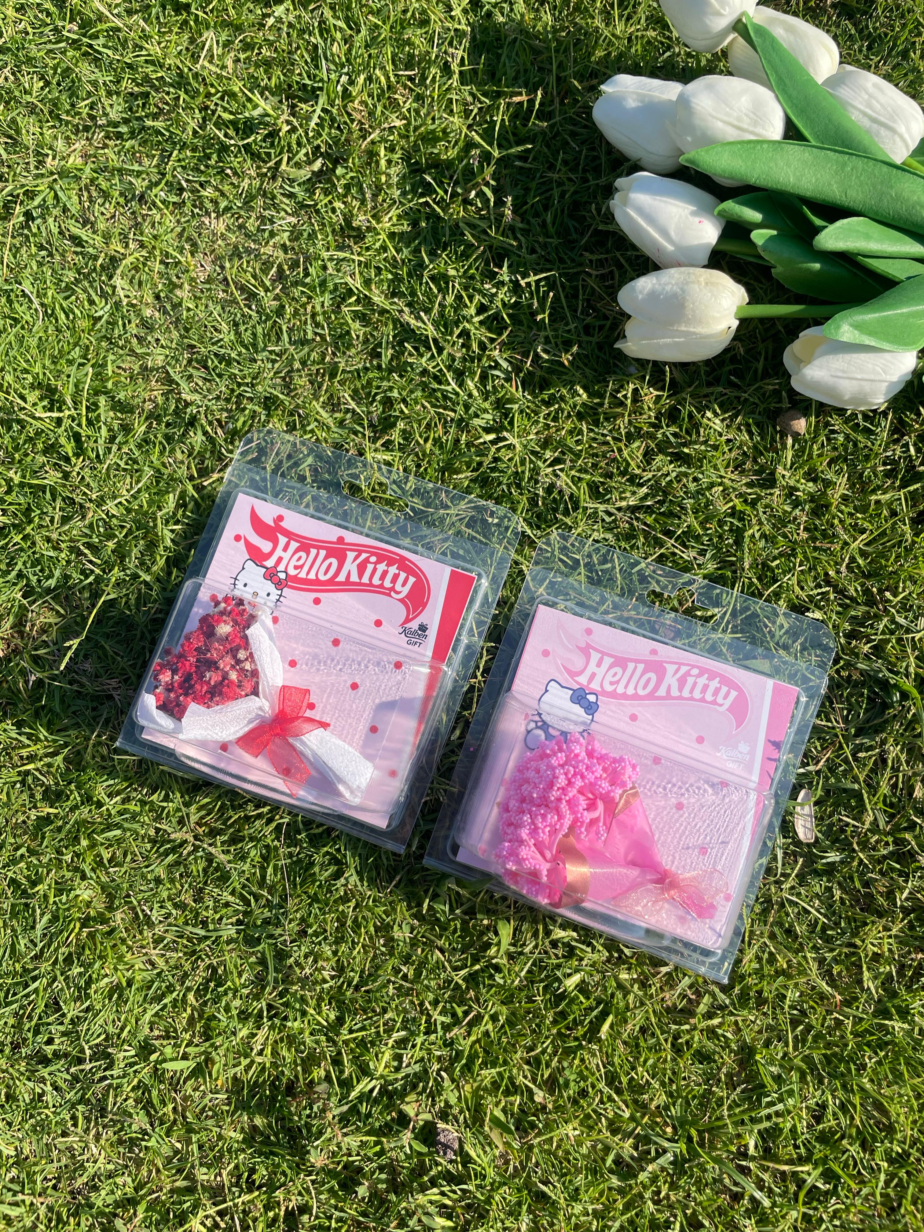 2 ADET HELLO KİTTY Mini Buket Çiçek, Hotwheels Çiçek