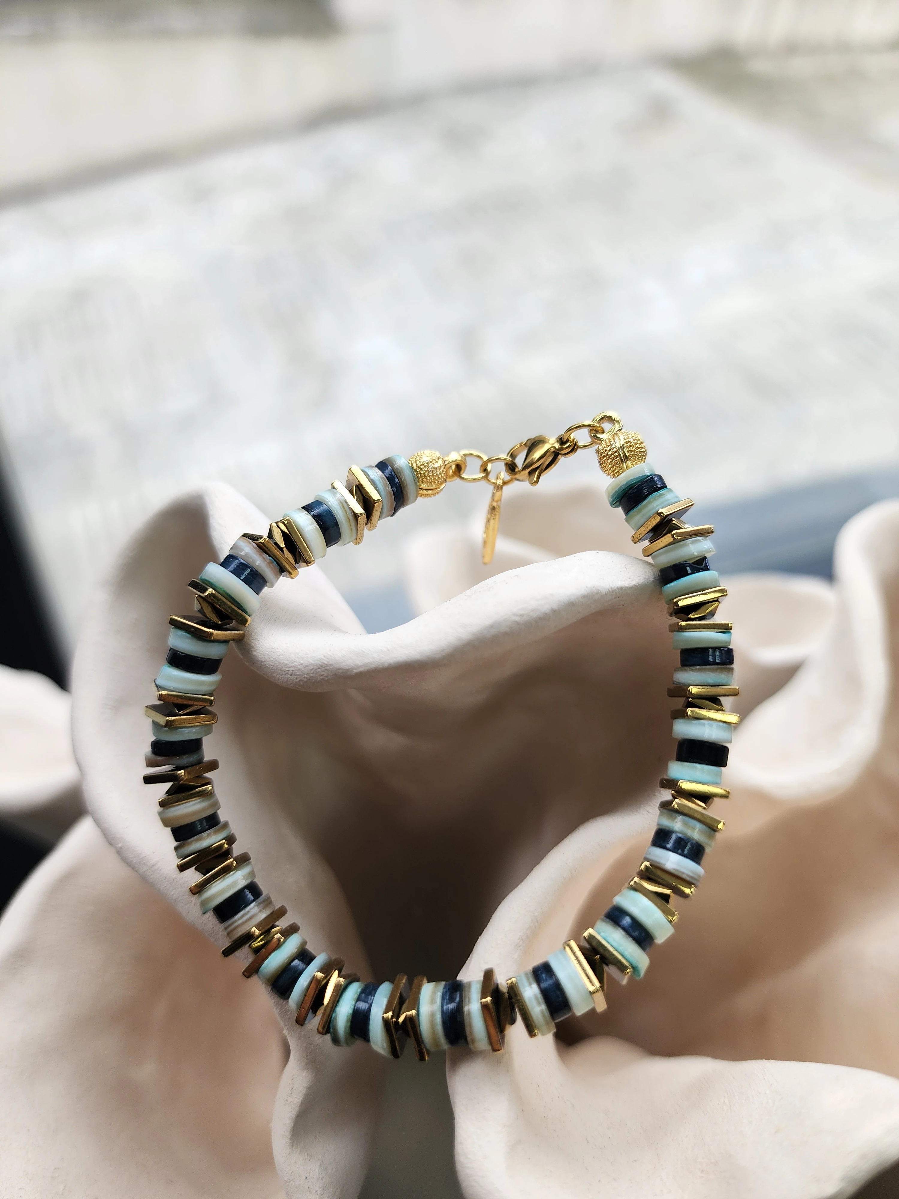 Rondela Sedef Doğaltaş Bileklik