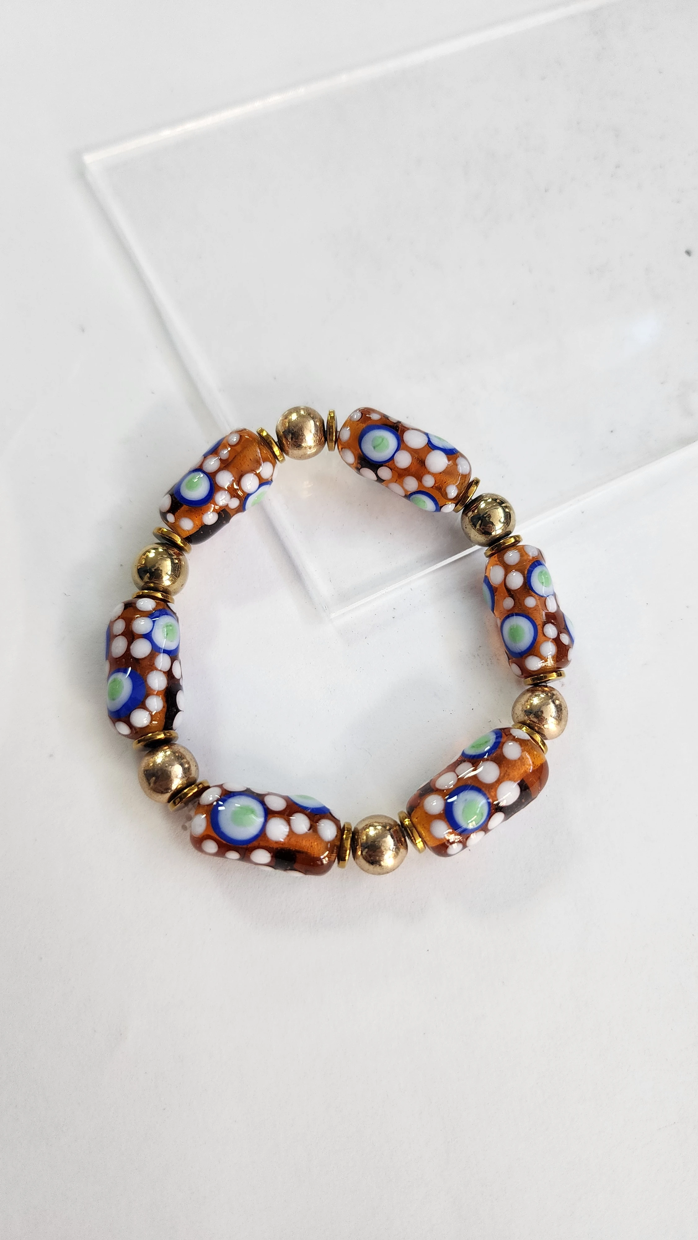 Etnik Desen Amber Renkli Bileklik