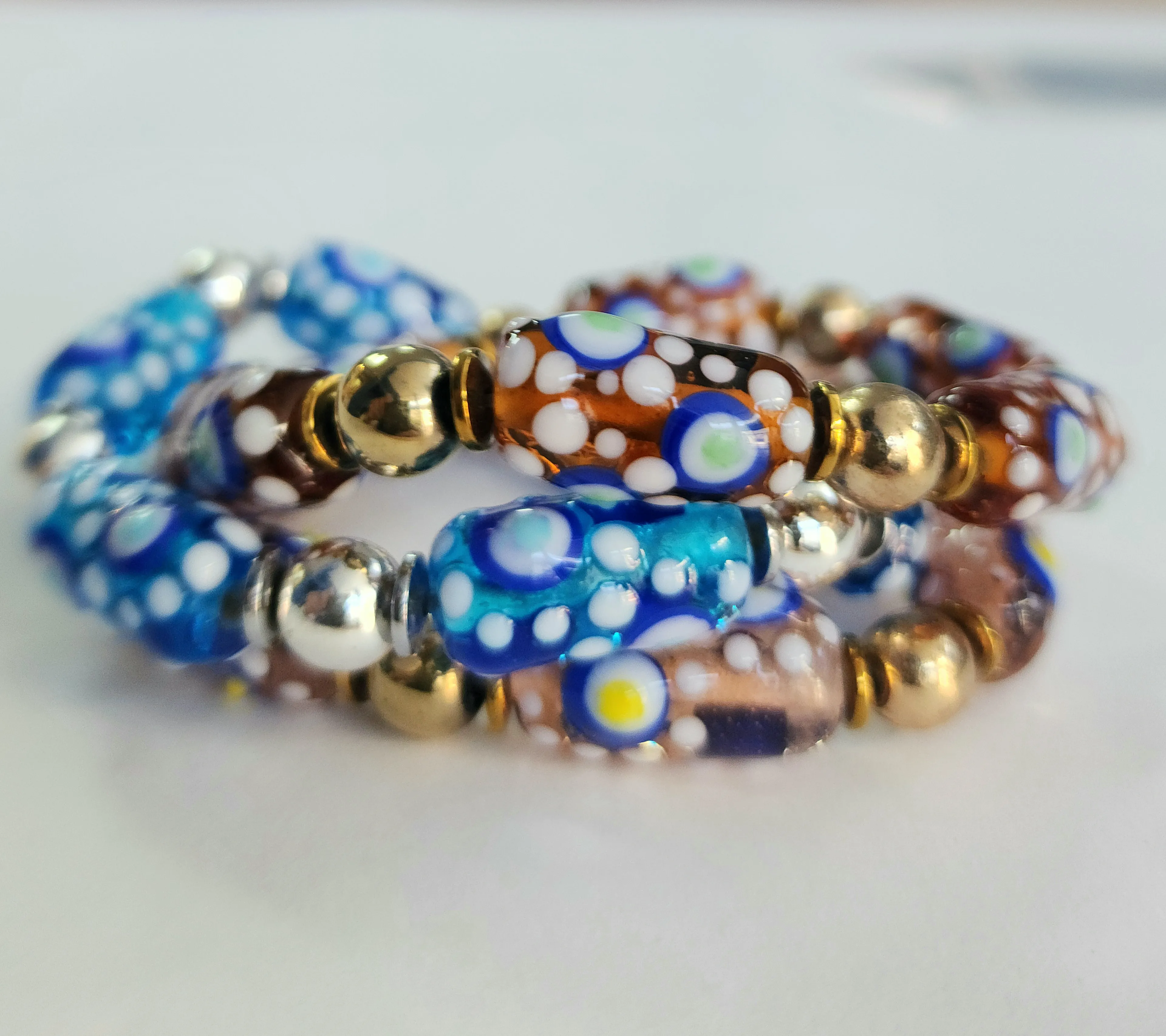 Etnik Desen Amber Renkli Bileklik