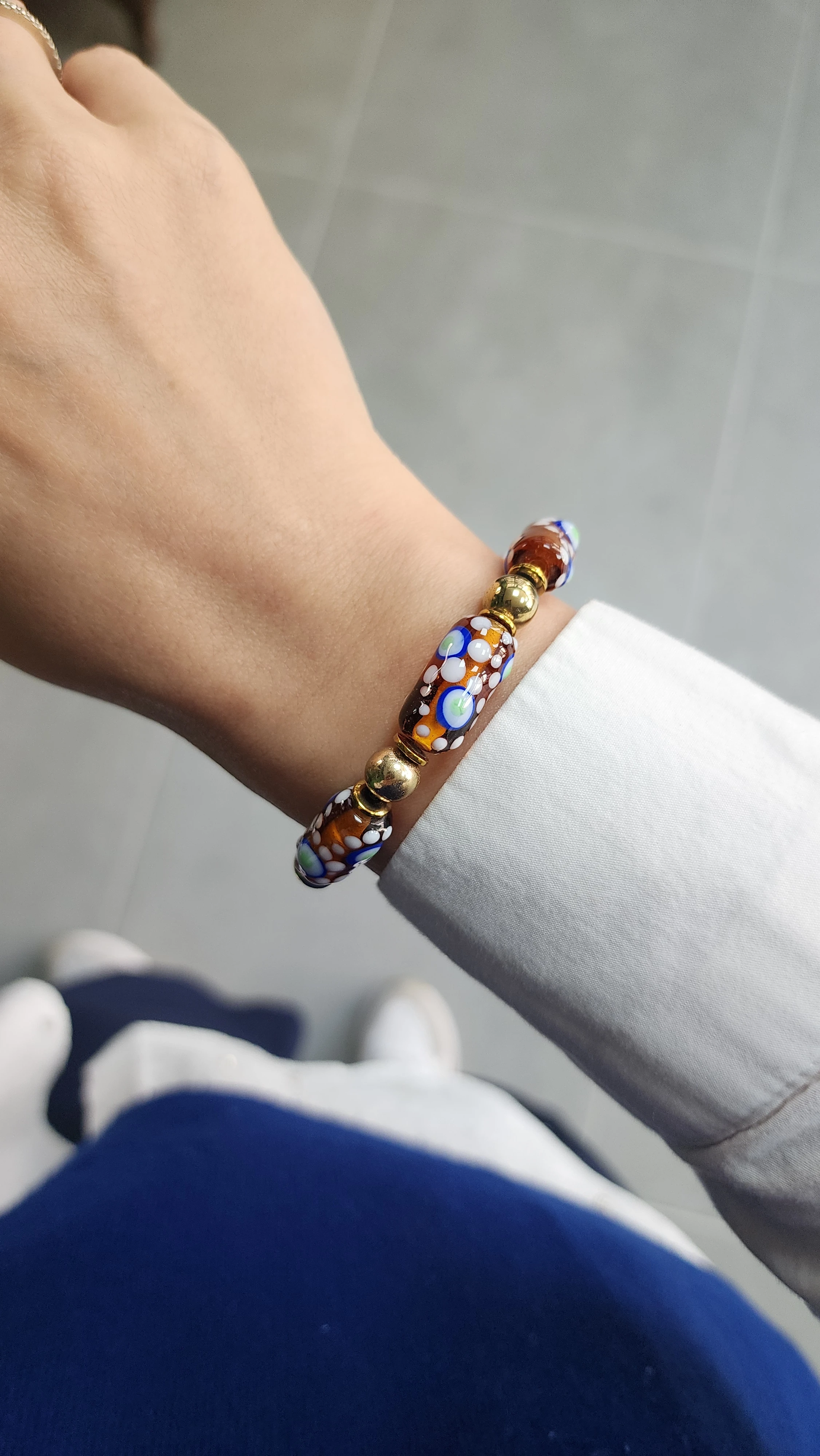 Etnik Desen Amber Renkli Bileklik