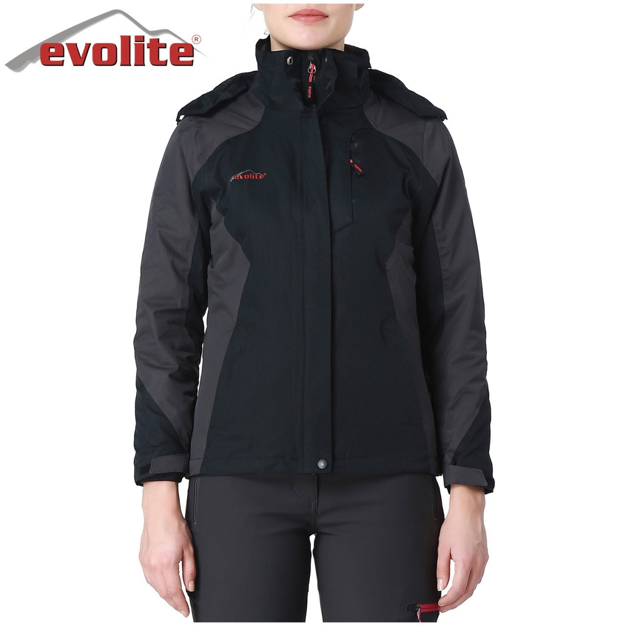 Evolite Diva Women's 3in1 Grey/Black Coat