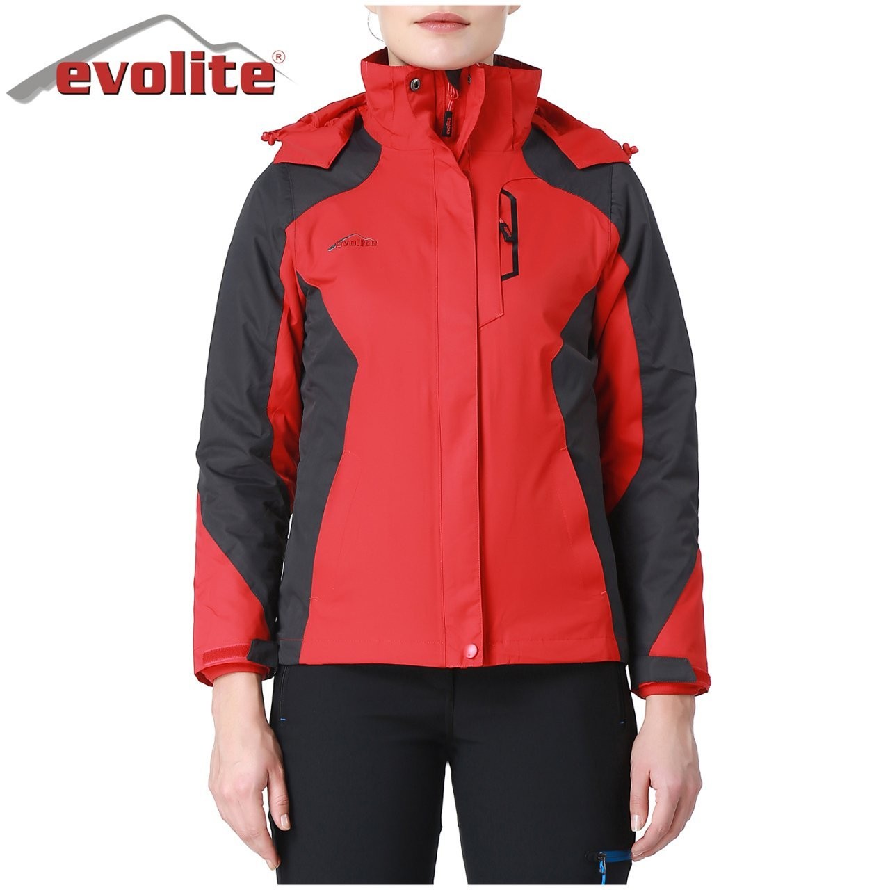 Evolite Diva Women's 3in1 Grey/Red Coat