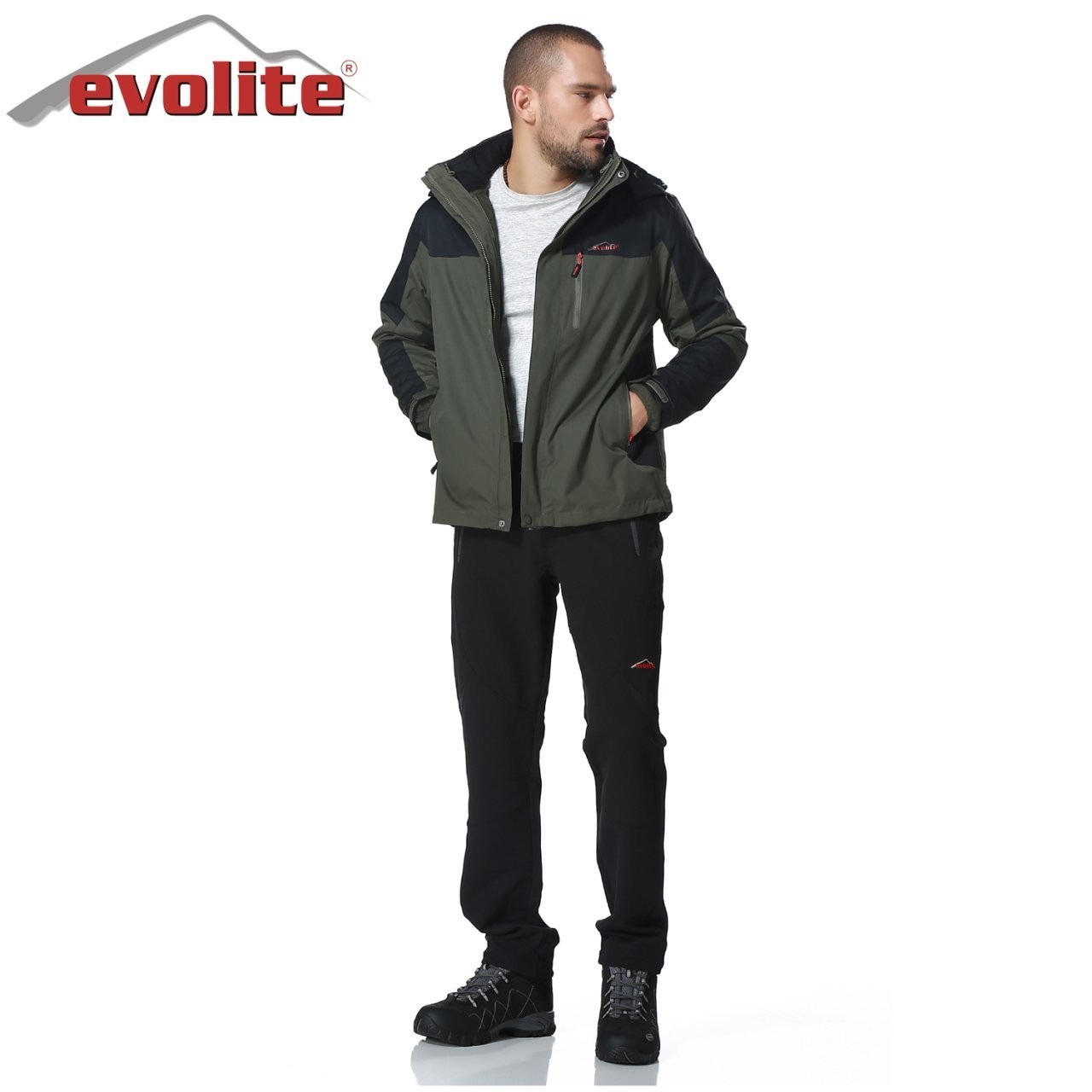 Evolite Diva Men's 3in1 Khaki/Black Coat