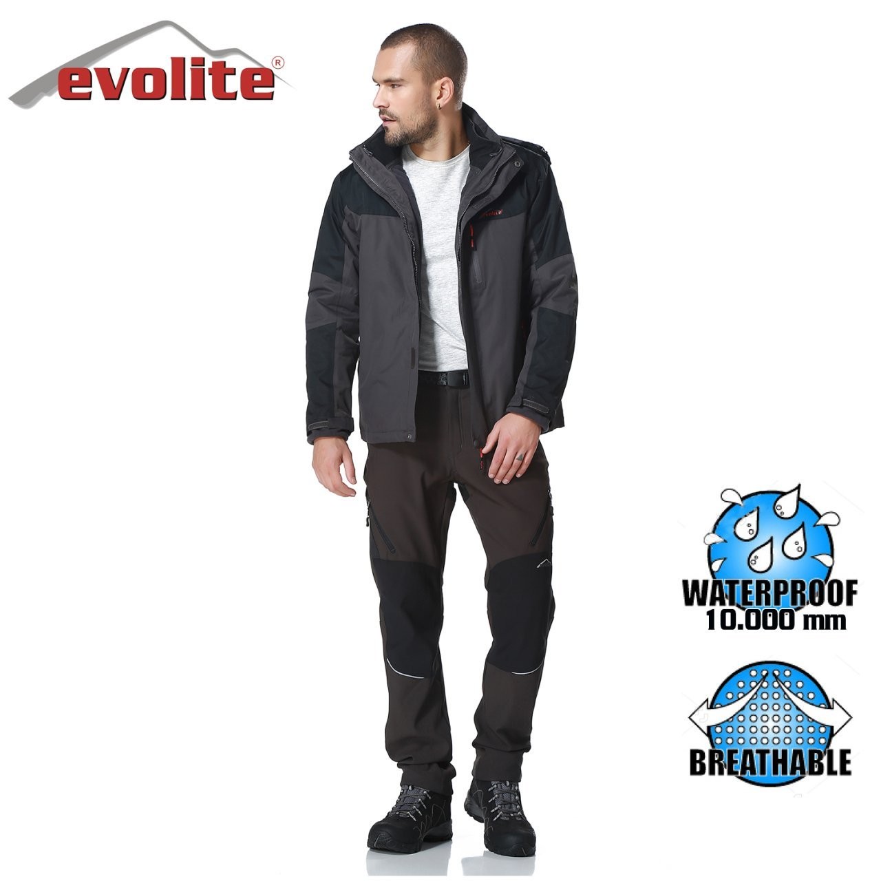 Evolite Diva Men's 3in1 Grey/Black Coat