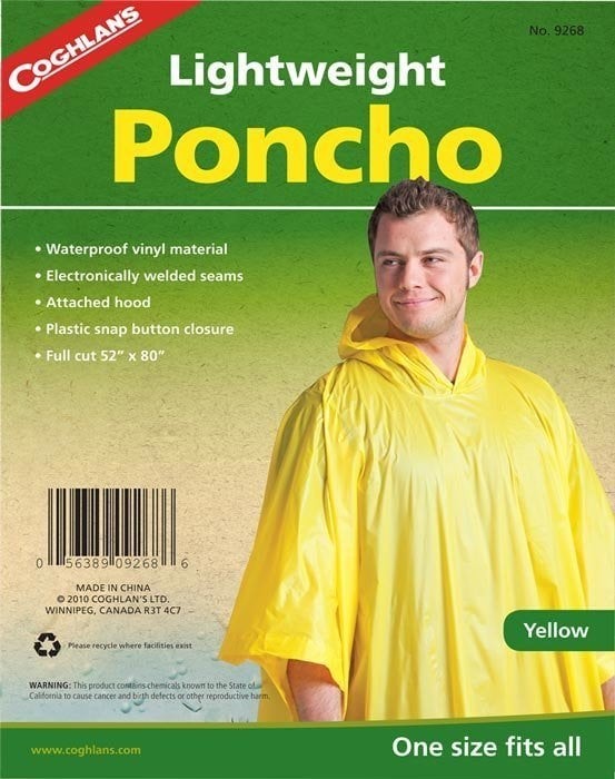 Coghlans Raincoat Poncho (Yellow)