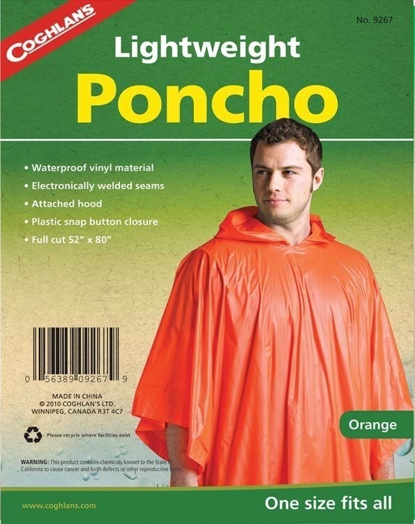 Coghlans Raincoat Poncho (Orange)