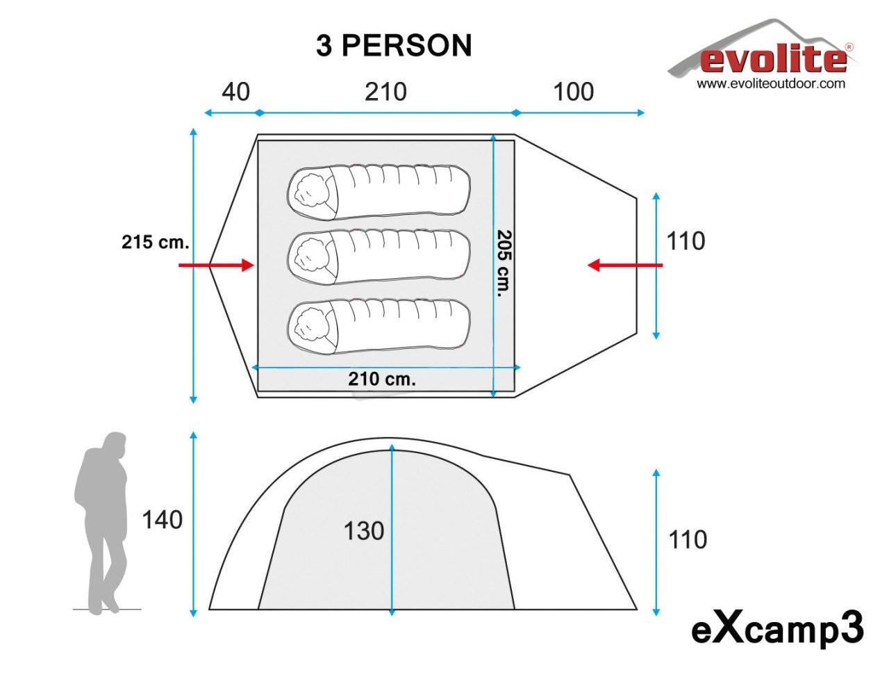 Evolite Excamp 3 Pro Çadır - 4 Mevsim