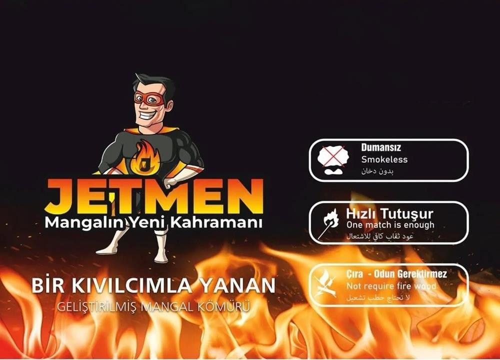 Jetmen MegaStar PRO Geliştirilmiş Mangal Kömürü 2 kg