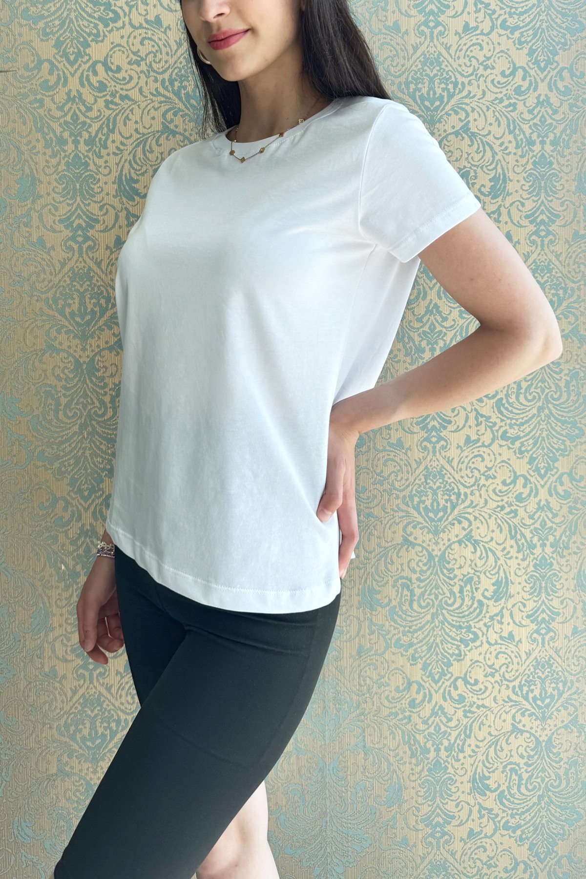 bisiklet yaka basic t-shirt 