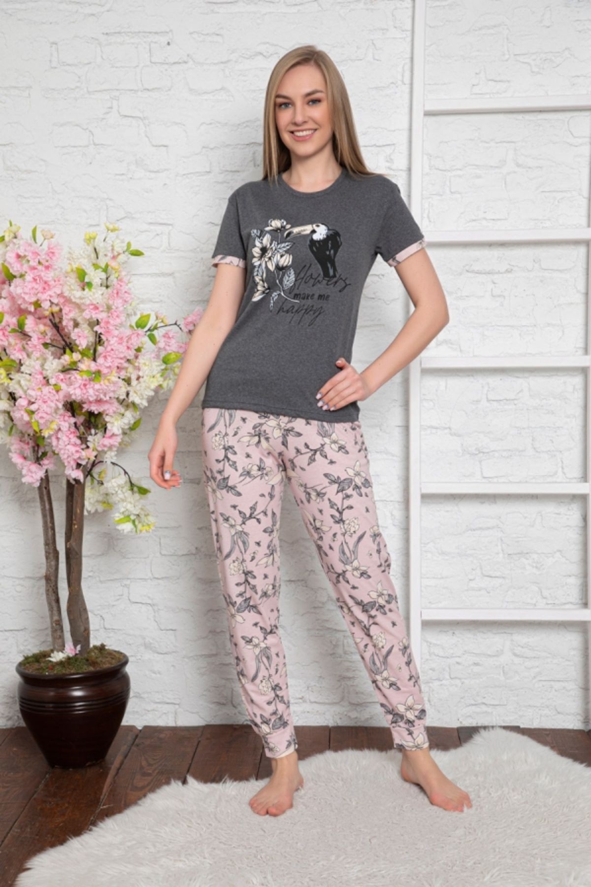 süprem kısa kollu pijama takımı