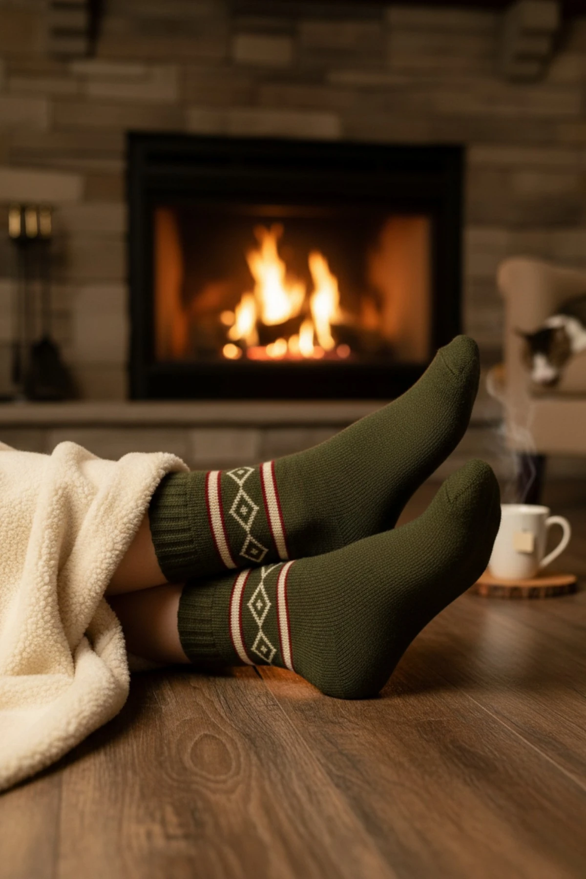 6 Adet Haki Renk Havlu Polar Kışlık Çorap Bilek Boy -20c Kadar Isı Koruma